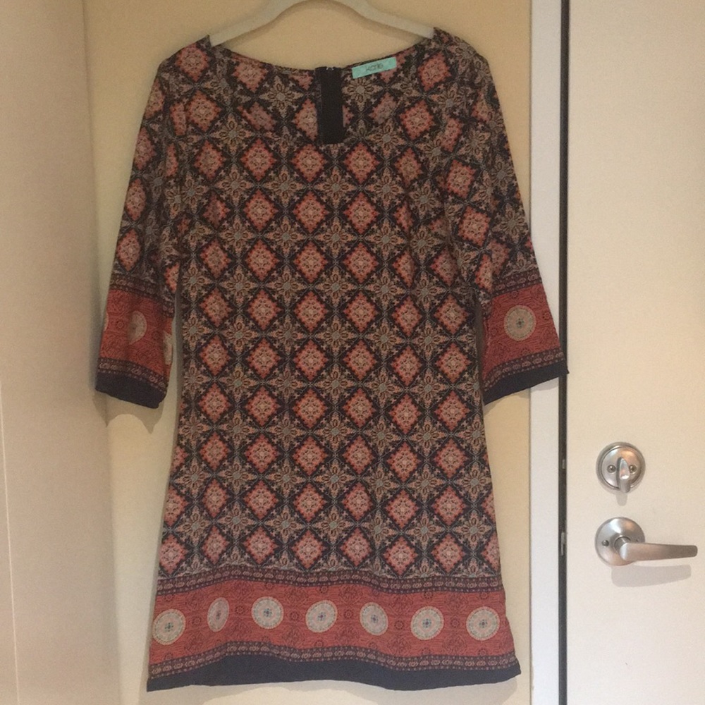 Karlie 3/4 Sleeve Patterned Dress